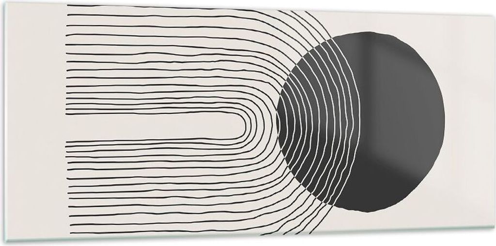 Bilder auf glas - Einteilig - Boho Abstraktion Geometrie - 120x50cm - Glasbilder - Wandbilder - Bilder - Wanddekoration aus Glas - Glas Bilder - Wa...