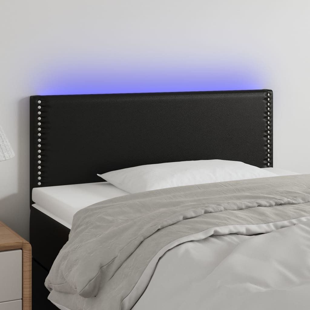 Möbel LED Kopfteil Schwarz 100x5x78/88 cm Kunstleder - Kopfteile 3121556