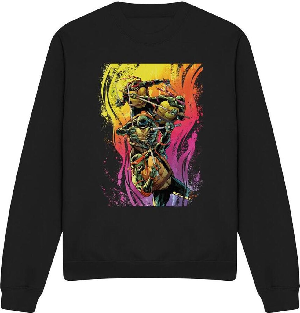 Teenage Mutant Ninja Turtles - "Hot Rainbow Warriors" Sweatshirt für Herren/Damen Uni TV12750 (M) (Schwarz)