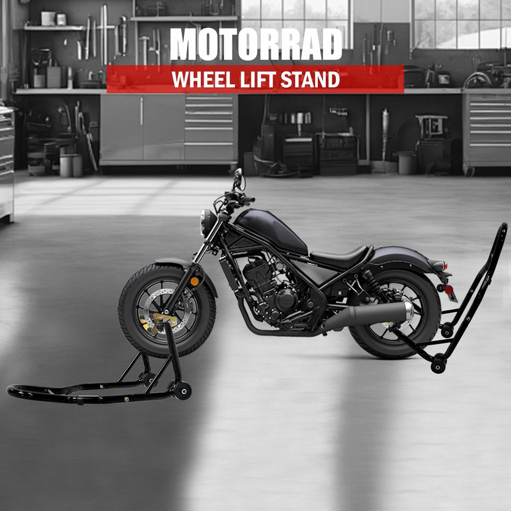 Clinvia Motorradständer hinten & vorn Motorrad Montageständer Transportständer Belastbar bis 200kg pro Ständer Set Vorn+Hinten Köderrahmen Sch...
