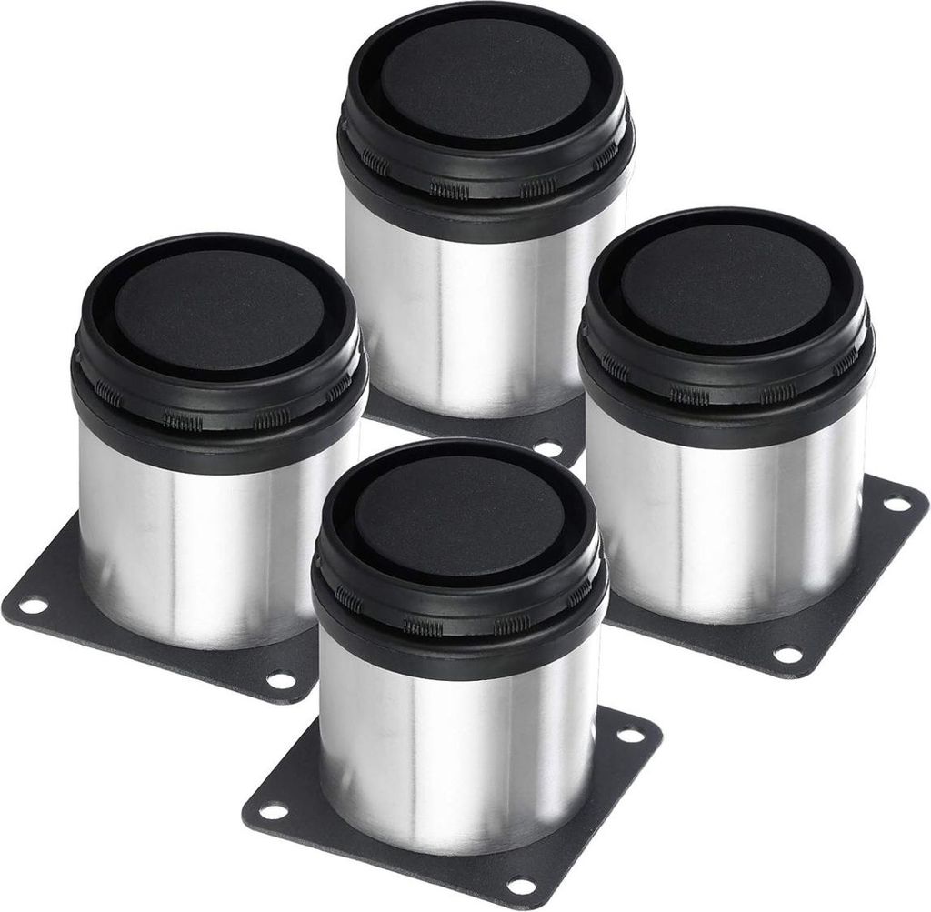 4x Verstellbare Möbelfüße Edelstahl rund Durchmesser 5cm Höhe 60mm
