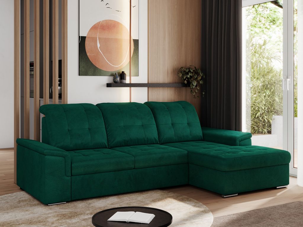 MKS MEBLE Sofa mit Schlaffunktion - Ecksofa mit Schlaffunktion und Bettkasten - Sofa 3 Sitzer - Schlafsofa - Couch - Schlafsofa mit Bettkasten - Ma...