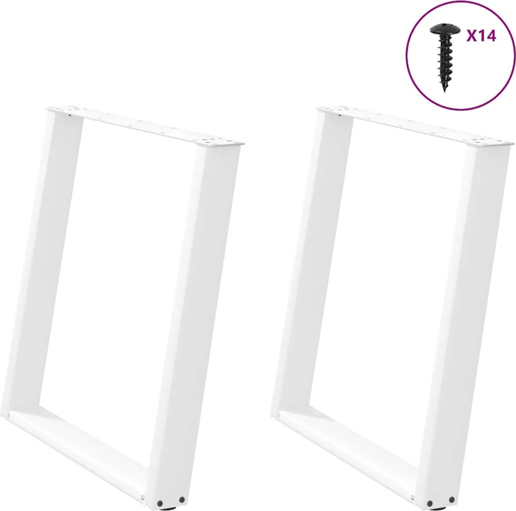 Set 2 Gambe Tavolo Pranzo Acciaio Bianco 80x72cm Best Möbel Cloris
