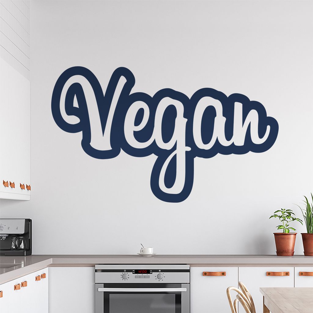 Vegan Veganismus Ernährung Wandtattoo Wandaufkleber Wall Sticker - Dekoration, Küche, Wohnzimmer, Schlafzimmer, Badezimmer