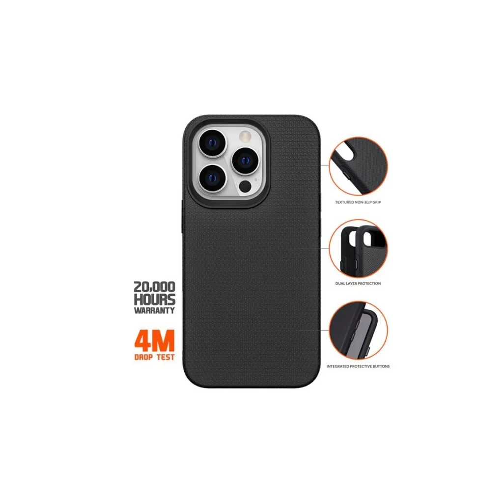 Eiger, Cover rigida per iPhone 14 Pro Max con 2 strati di protezione ultra-rinforzata contro le cadute da 4M, nero - 9