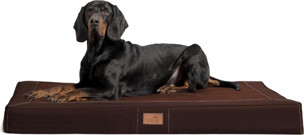 tierlando OSCAR VISCO Orthopädische Hundematratze Kunstleder Velours Hundebett - Größe: 150x100cm | Farbe: 01 Braun