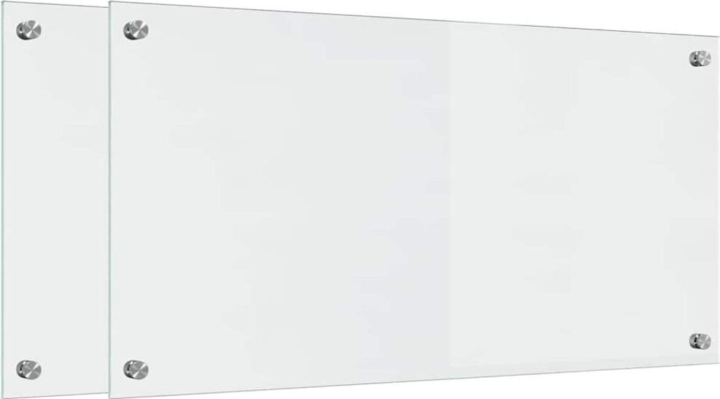 vidaXL Küchenrückwand 2 pcs Transparent 80 x 40 cm Gehärtetes Glas