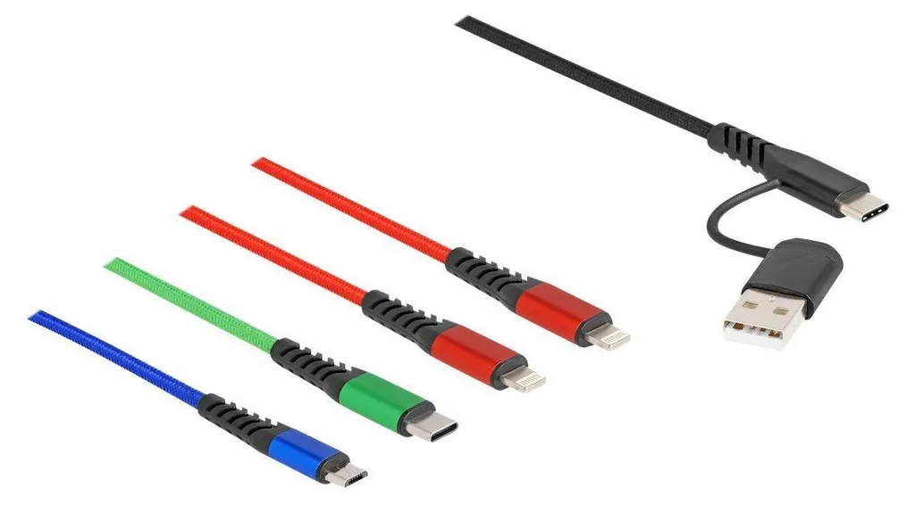 Câble USB de Charge Universel 4 en 1 Multi-Embout avec Prise USB-C