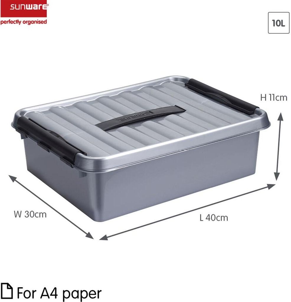 Sunware Aufbewahrungsbox - grau - 10L - 40 x 30 x 11 cm