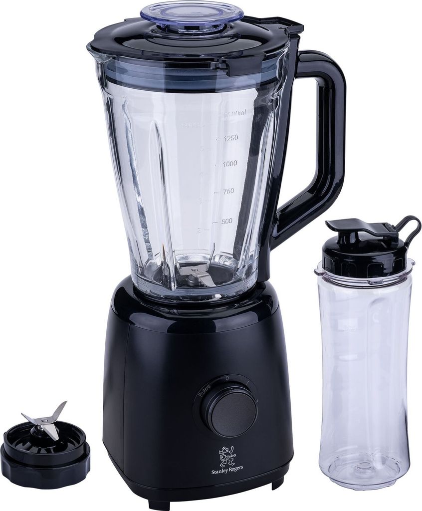 Stanley Rogers - Standmixer und Smoothie Maker, 600W mit 1,5L Glasbehälter, inklusive To go Trinkflasche 550ml