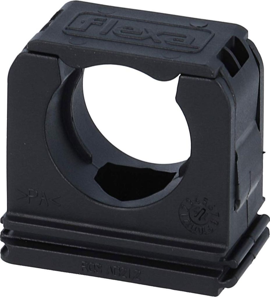 FLEXA FSHB 281 Schlauchhalter mit Deckel für Schlauch-Außendurchmesser 28,5mm für Wellschlauch AD 28.5mm - 1 Stück