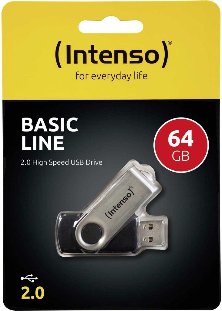 Pamięć USB Intenso Basic Line 64 GB USB Type-A 2.0 Czarny, Zdjęcie produktu 