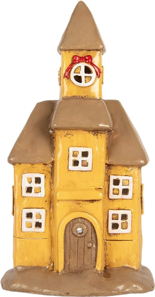 Porte-bougies Maison en Céramique Jaune 43 cm : Décoration Intérieure Chic