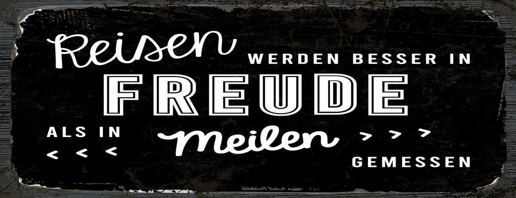 vianmo Blechschild 10x27 cm Reisen in Freude als in Meilen gemessen