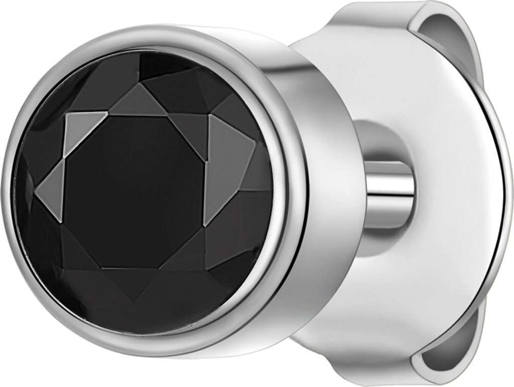 Ohrstecker Edelstahl Zirkonia schwarz
