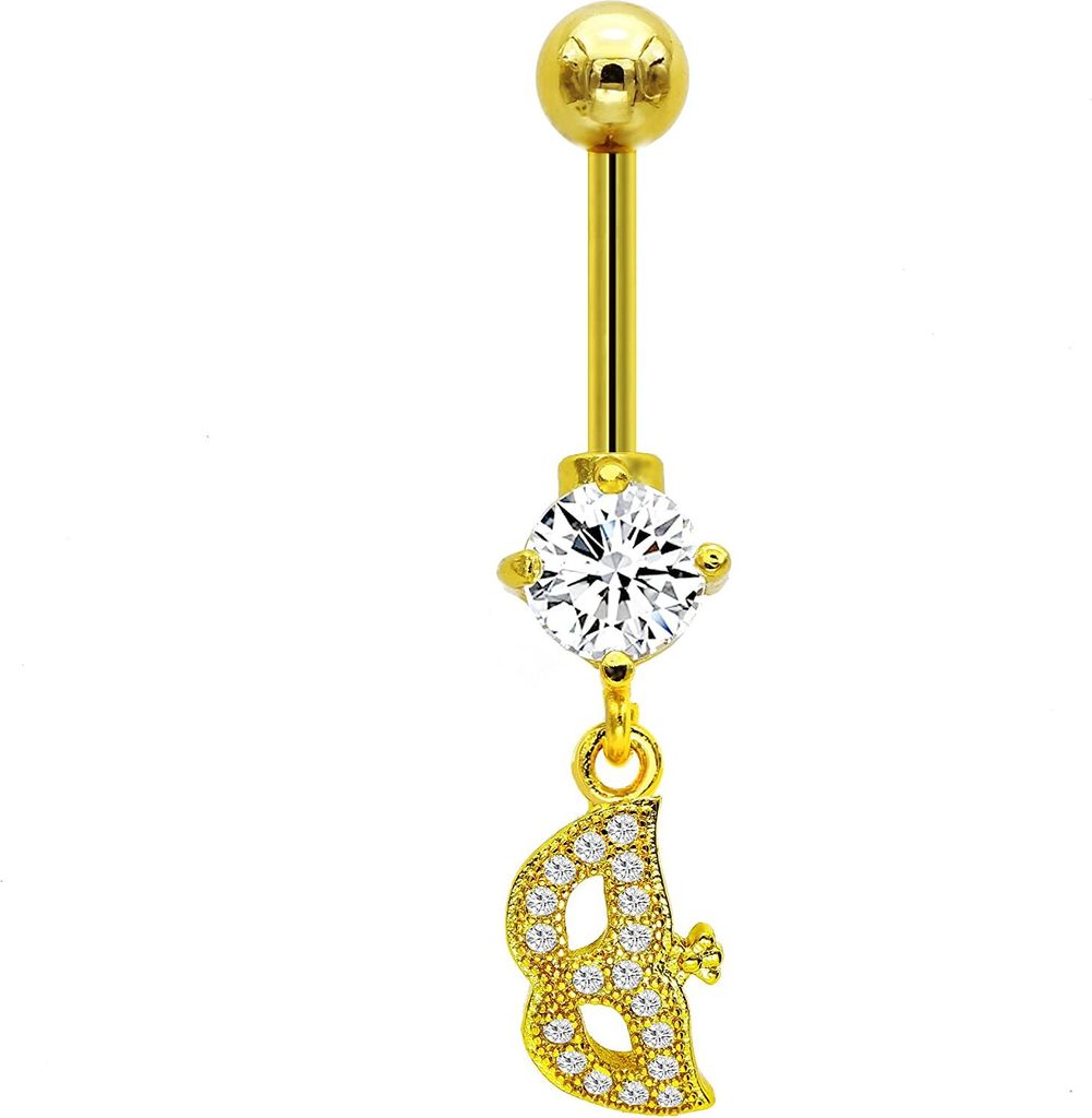 Karisma Titan G23 Bauchnabel Piercing Zirkonia - Weiss - Silber