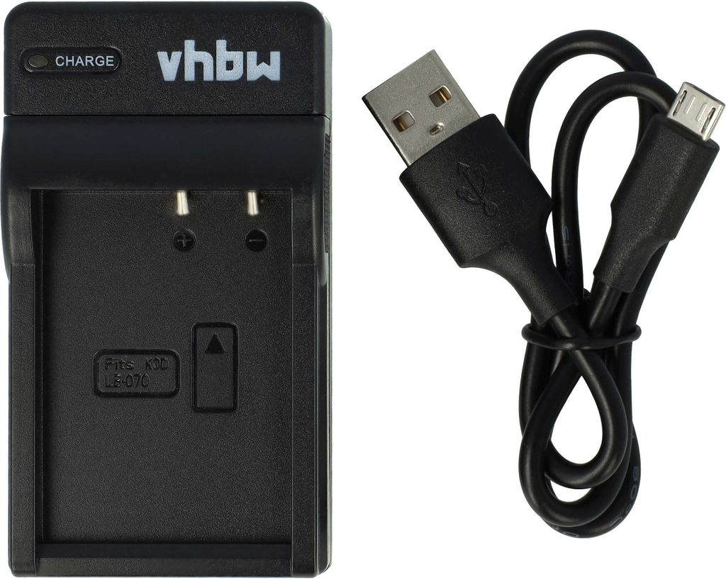 vhbw USB-C Ladegerät kompatibel mit Kodak Pixpro S-1, AZ651 Astro Zoom, AZ651, S1 Kamera Camcorder - Ladeschale + USB-C Kabel Ladeanzeige