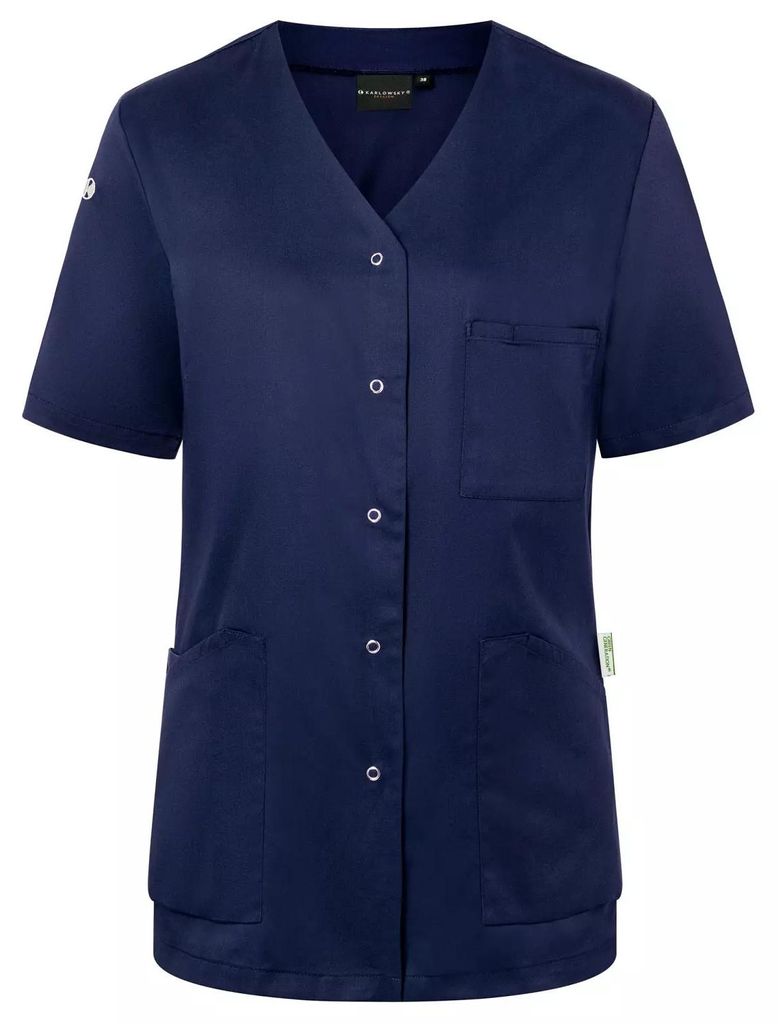 Karlowsky - "Essential" Arbeitsschürze Zum Anschlüpfen für Damen kurzärmlig FK2976 (XL) (Marineblau)