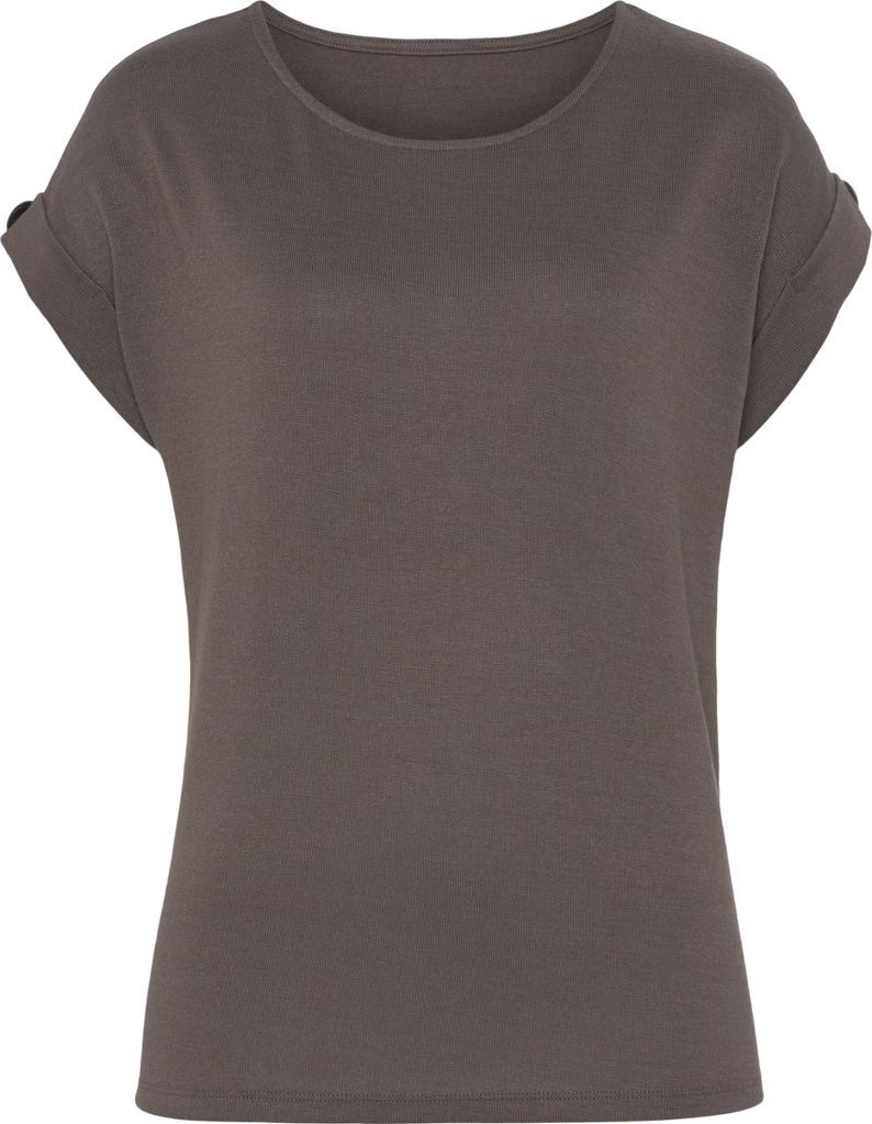 LASCANA Kurzarmshirt taupe Größe 36/38