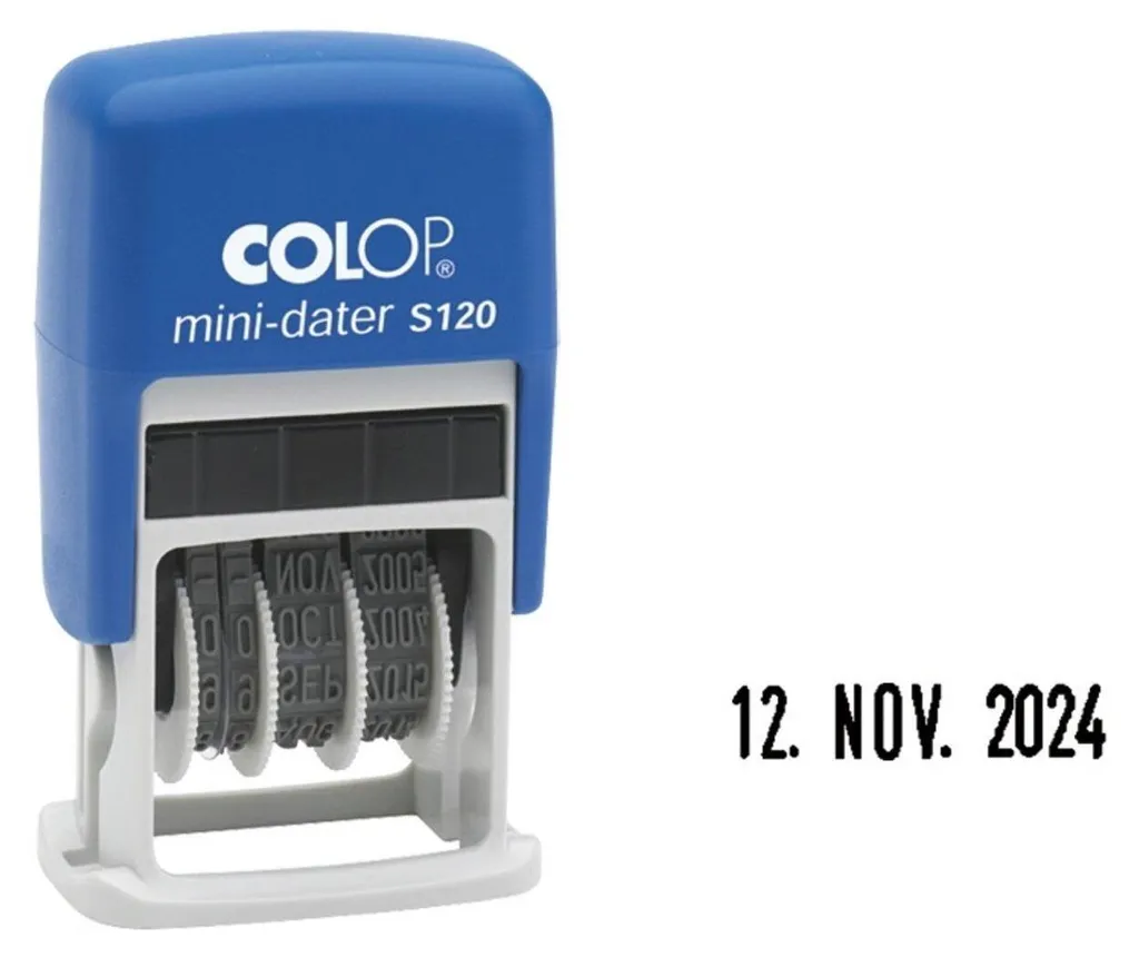 Tampon Encreur Automatique COLOP S120 Mini-Dater - 4mm, Encre Noire