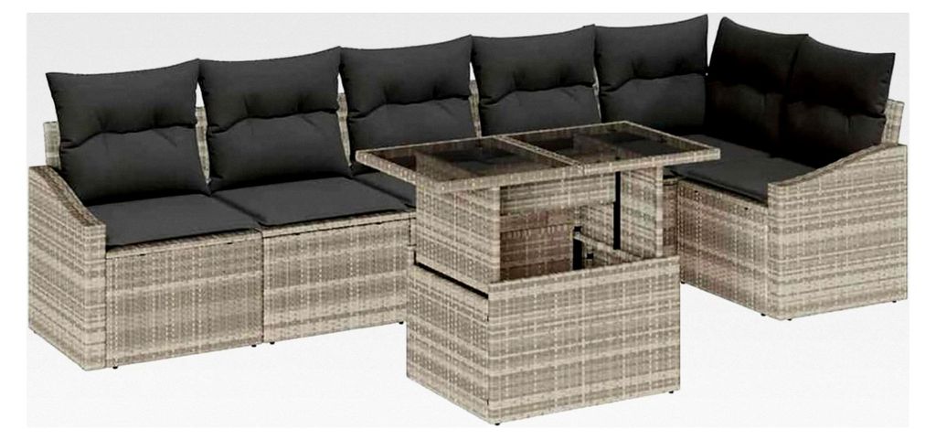 Modulares Gartensofa-Set in Hellgrau - Komfortabel und UV-beständig