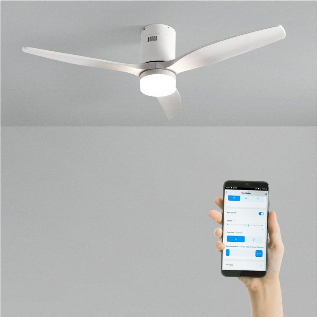 WIND CALM - Leiser Deckenventilator 40W mit technischen ABS-Blättern in verschiedenen Größen