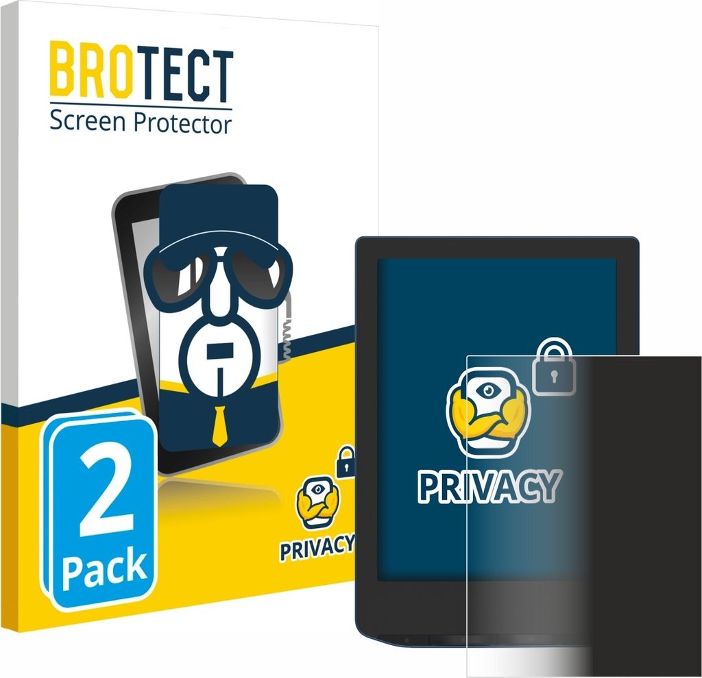 2x BROTECT Sichtschutzfolie für PocketBook Verse Pro Anti-Spy Privacy Sichtschutz Blickschutz Folie Blaulicht-Schutz