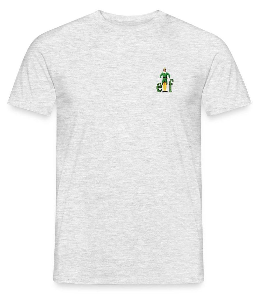 Spreadshirt Buddy Der Weihnachtself Elf Motiv Männer T-Shirt, 3XL, Grau meliert