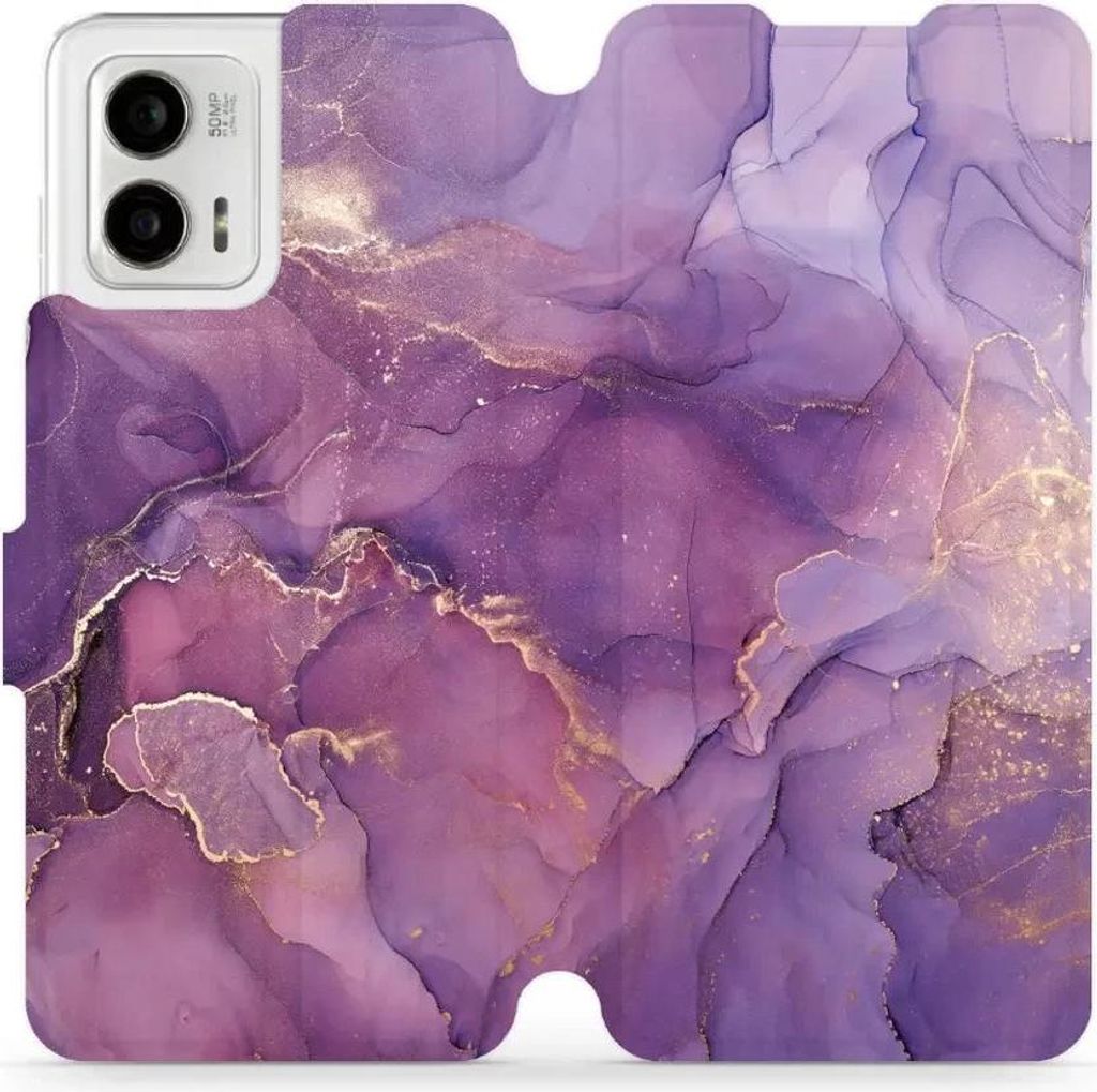 Handyhülle mit klappe für Motorola Moto G73 5G, Mobiwear Book, Violett