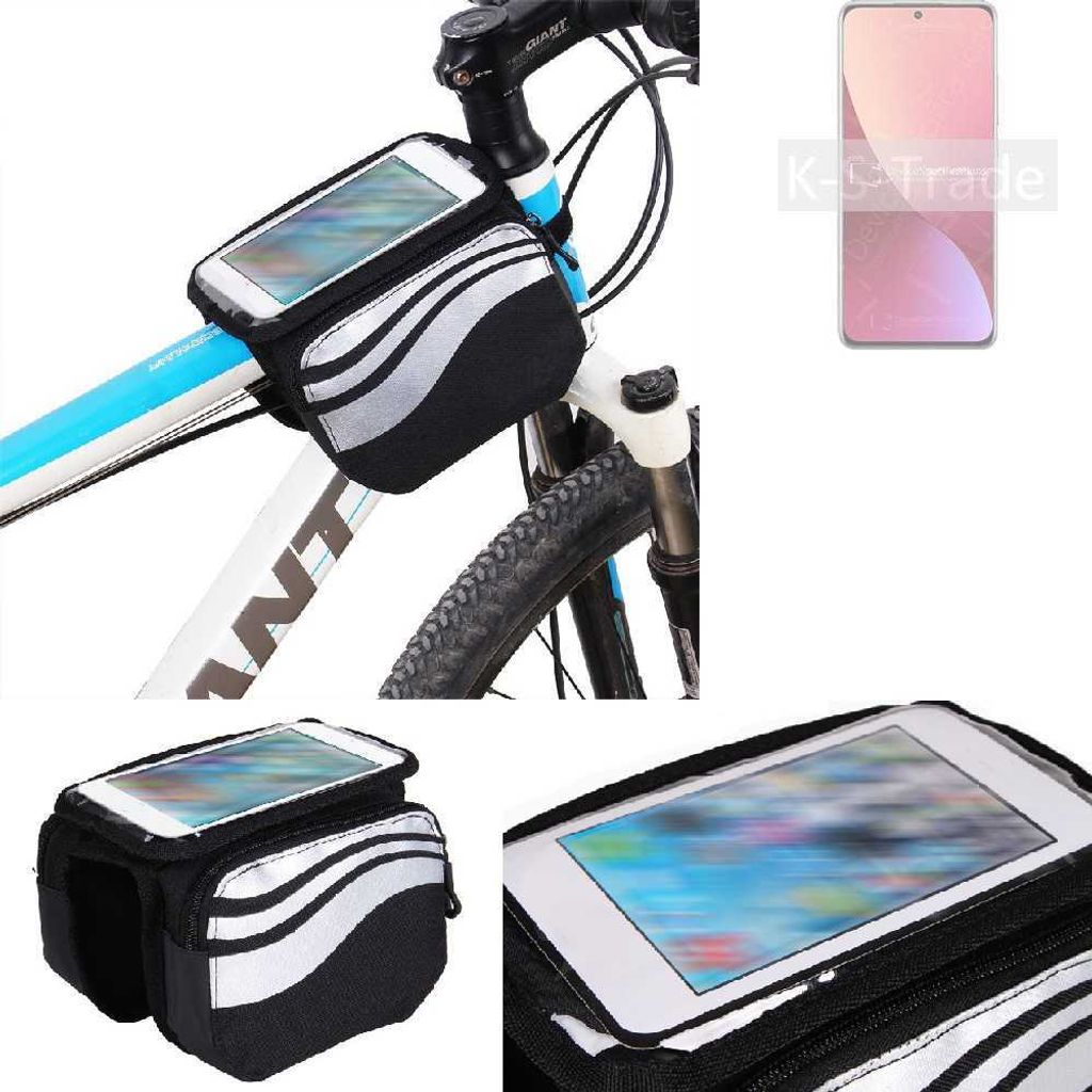 K-S-Trade Rahmentasche Fahrrad-Halterung kompatibel mit Xiaomi 12S Rahmenhalterung Fahrrad Handyhalterung Fahrradtasche Handy Smartphone Halterung