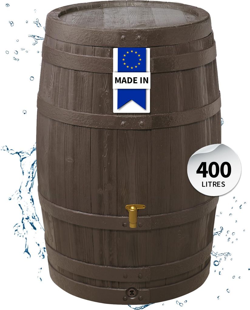4rain Récupérateur d'eau de pluie Tonneau VINO 400L brun Image du produit 