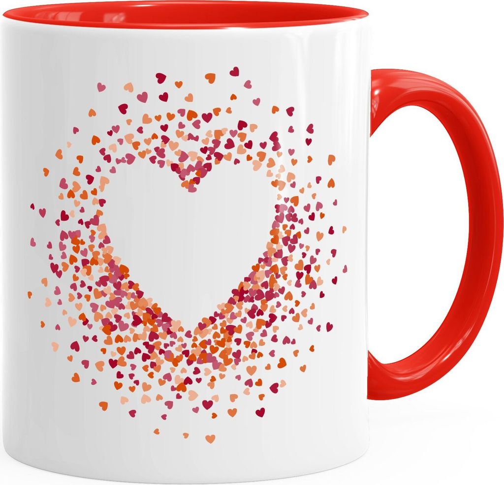 Kaffeetasse Herz Love Liebe Valentinstag Geschenk Tasse MoonWorks rot unisize
