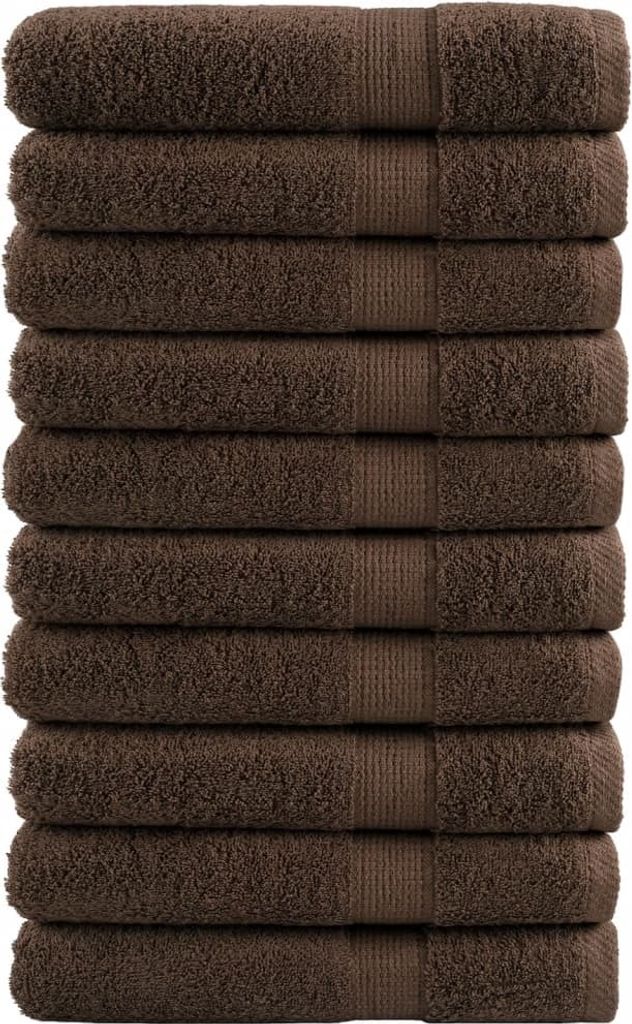 (Robust Möbel)Premium Handtücher SOLUND 10er set - modernes Design - Braun 100x200cm 600 g/m² DE894582 - Handtücher