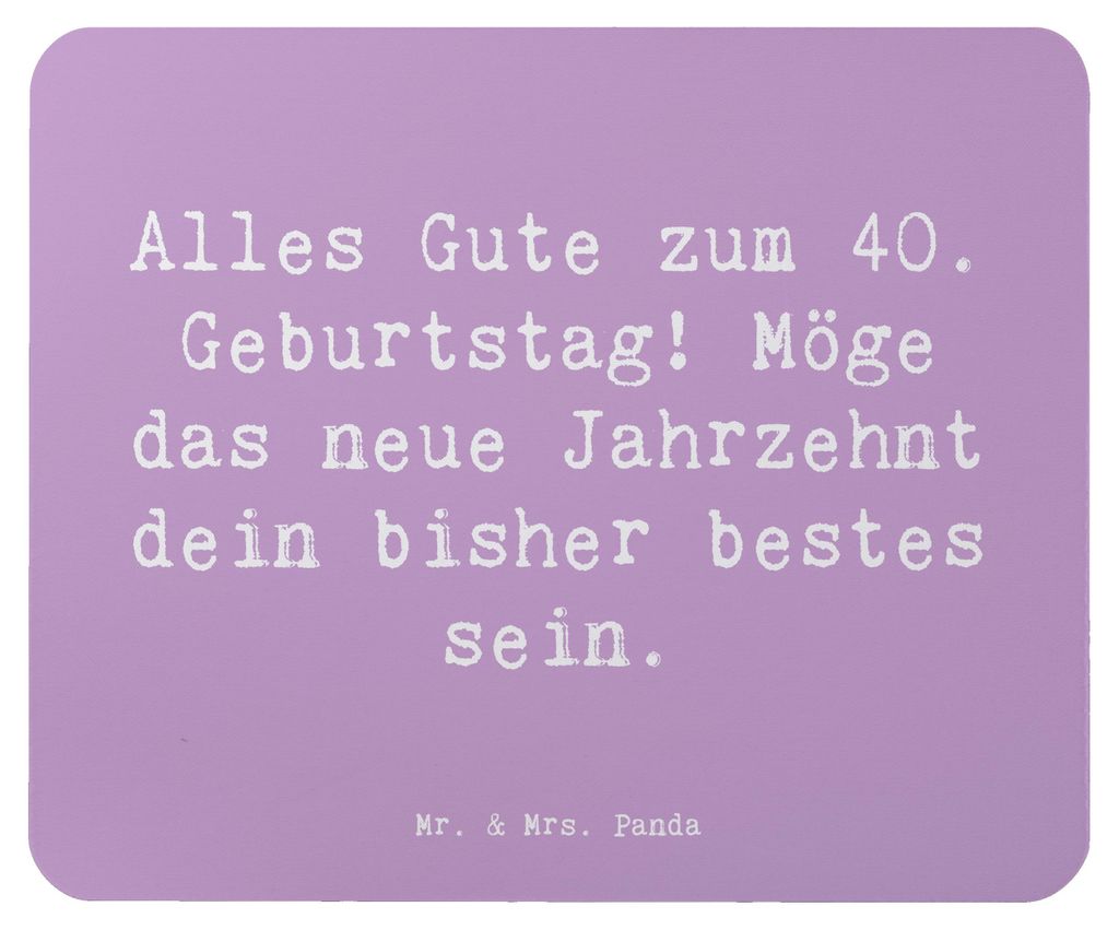 Mr. & Mrs. Panda Mouse Pad Spruch 40. Geburtstag Alles Gute - Lavendeltraum - Geschenk, pc mousepad, Jubiläum, liebevoll, Feier, Alter, laptop, Fr...