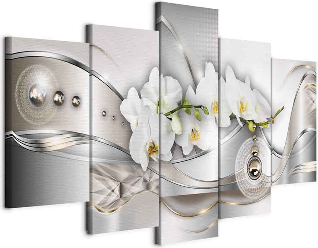 Vlies Leinwandbild - Pearl Dance of Orchids 225x112.5 cm Abstrakt b-A-0073-b-n