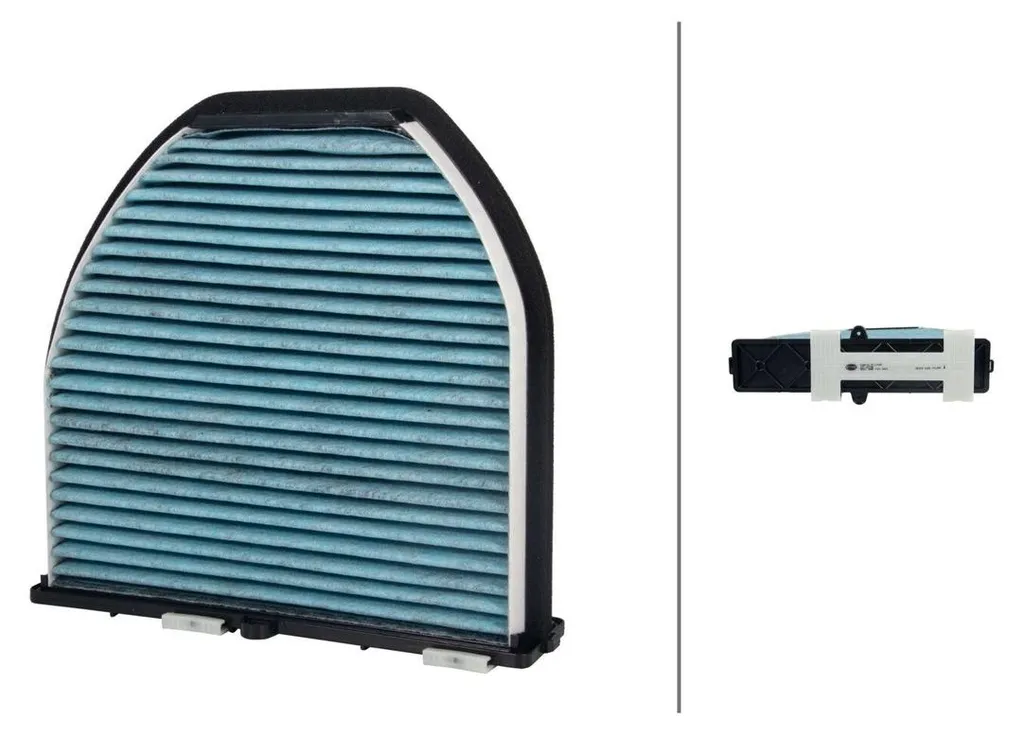 Filtre d'habitacle antibactérien HELLA 263x282mm haute efficacité Mercedes