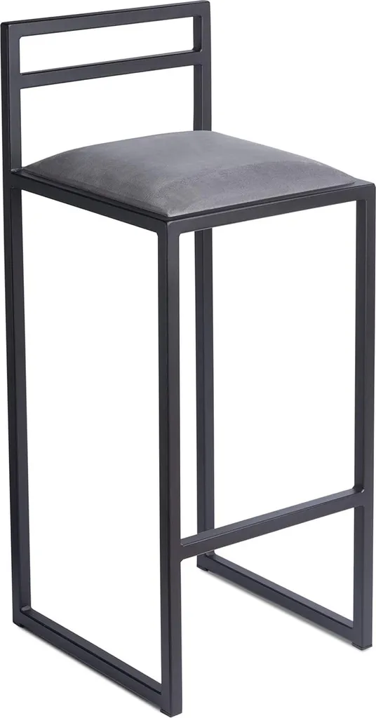 Sgabello da Bar 95 cm Industrial Loft - Metallo e Imbottitura Grigia