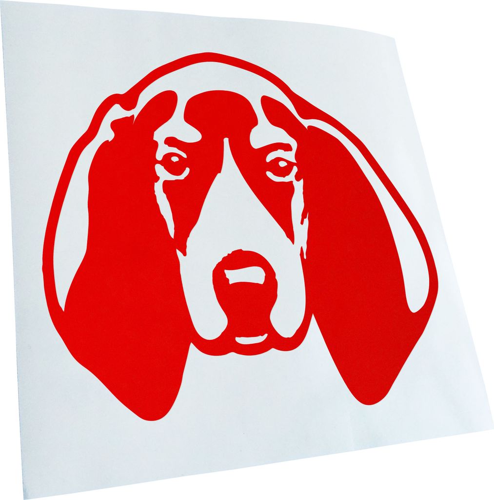 Kiwistar - Autoaufkleber - Bluetick Coonhound Hund - Rot - 30x27cm - Aufkleber für Auto, Laptop, Fahrrad, LKW, Motorrad mehrfarbig JDM Decal Racing
