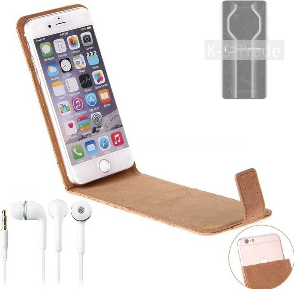 K-S-Trade Schutzhülle mit Kopfhörer kompatibel mit Huawei Mate 50 RS Handyhülle Cover Kork Tasche Flipstyle Case