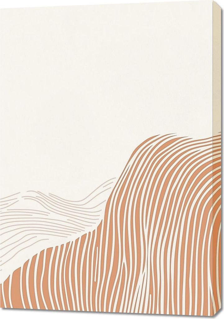 Bild 70x100cm Wellenförmig Minimalistisch, Innenräume Skandinavischer Stil, Boho