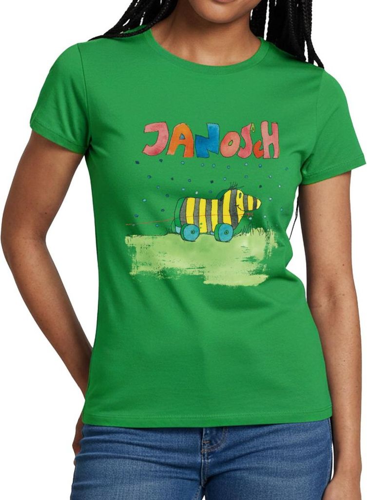 Spreadshirt Janosch Tigerente Schriftzug Frauen T-Shirt, S, Kelly Green