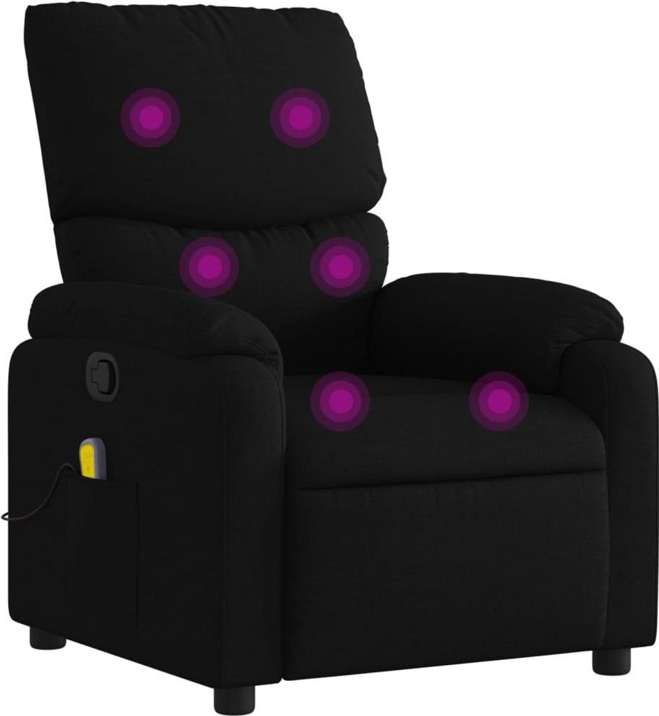 "WINTER SALE" Massage-Relaxsessel, schwarzer Stoff - 75x99x99cm - Couchsessel NeuMöbel672522