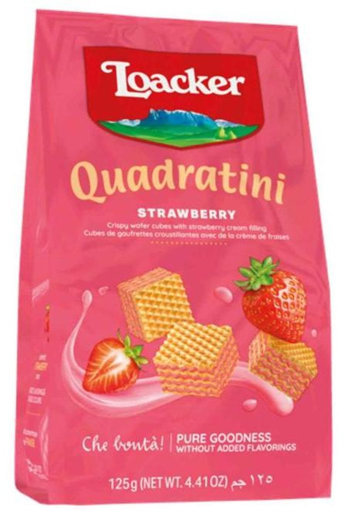 Loacker Quadratini Strawberry 125g Produktbild 