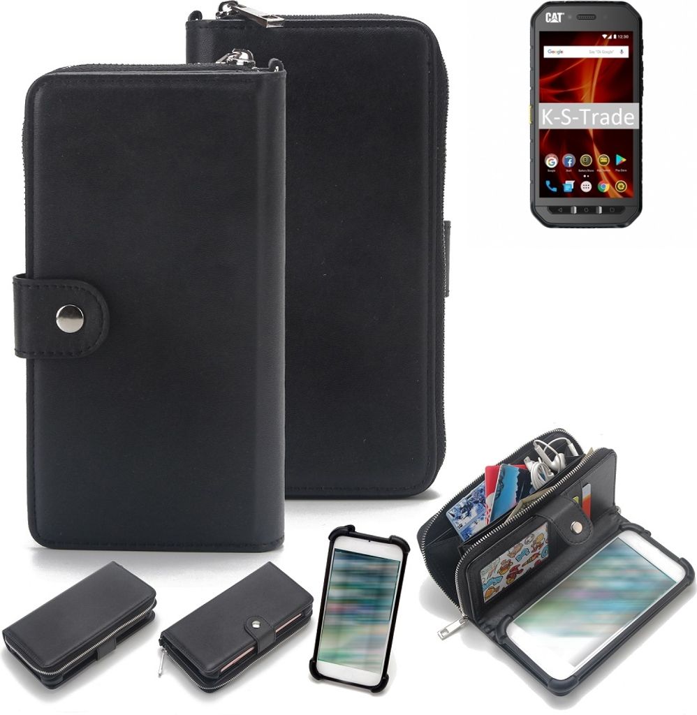 K-S-Trade 2in1 Handyhülle Schutzhülle kompatibel mit Caterpillar Cat S41 Dual-SIM & Portemonnee Cover Handy Hülle Case Etui Geldbörse Wallet