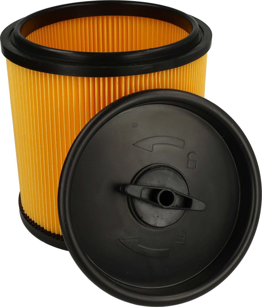 vhbw Faltenfilter kompatibel mit Parkside PNTS 35/5, 30/4, 30/6, 30/9, 30/7, 91099009, 30/8, 91092030 Staubsauger - Patronenfilter Gelb Schwarz