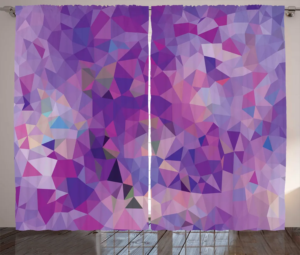 Rideaux de Chambre Design Polygonal Violet pour une Déco Contemporaine