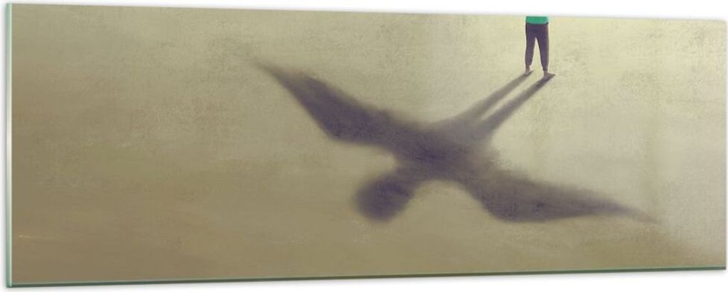 Bilder auf glas - Einteilig - Kind Symbol Vogel - 90x30cm - Glasbilder - Wandbilder - Bilder - zum Aufhängen bereit - Wanddekoration aus Glas - Gl...