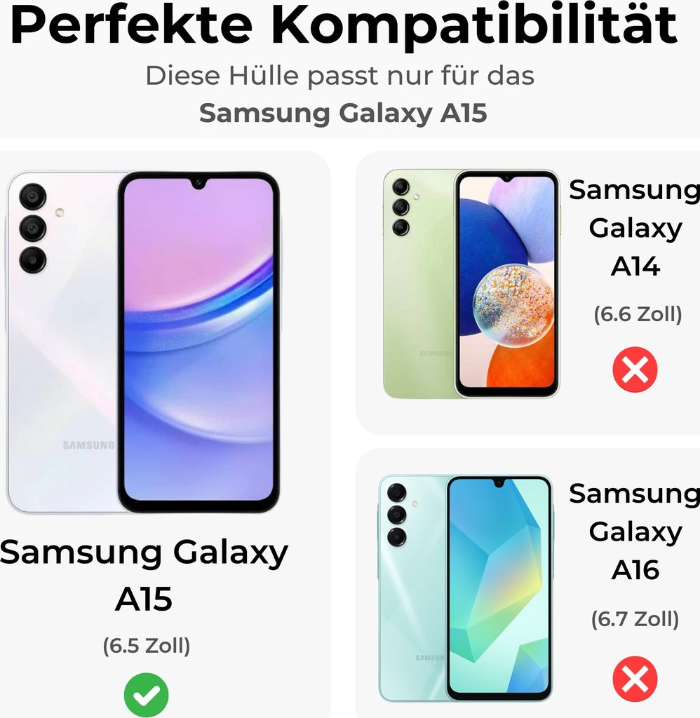 Hülle für Samsung Galaxy A15 Handyhülle Handy Tasche Produktbild 2