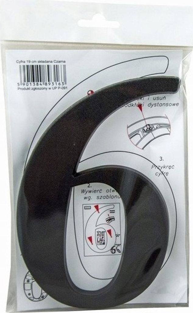 Číslo domu 6 nebo 9 černá 19 cm Obrázek produktu 
