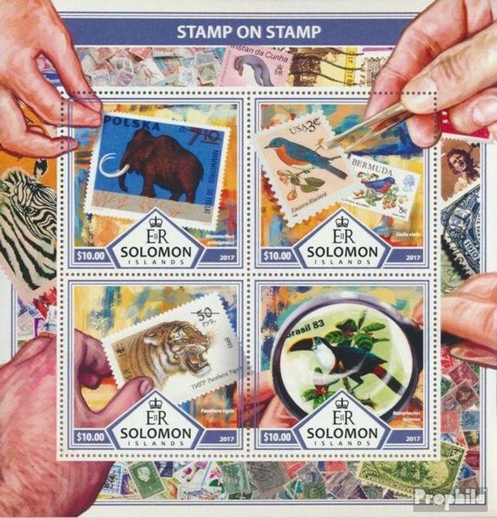 Briefmarken Salomoninseln 2017 Mi 4537-4540 Kleinbogen Produktbild 